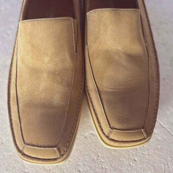 Via Spiga SZ12 Tan Suede Italian Leather slip on Old Money Office Casual Classic - Picture 3 of 8
